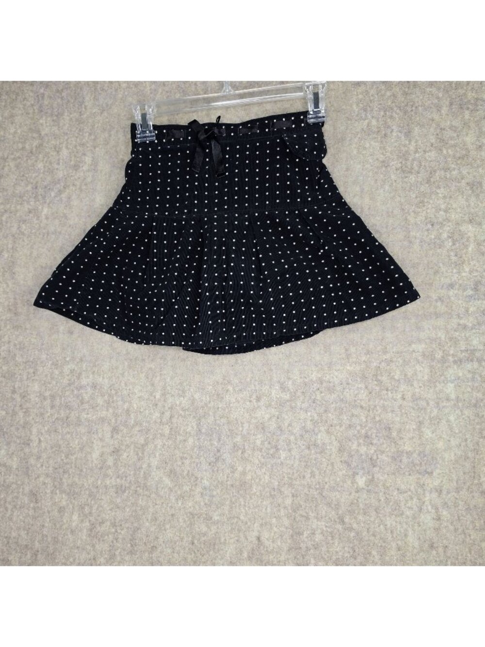 Genuine Kids From OshKosh Girls Skirt Black Polka Dot Size 10 Cotton Blend